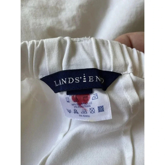 Lands End Elastic Waist Modern Casual Pants 20W Plus Sz White w Pockets I106 - Picture 3 of 5